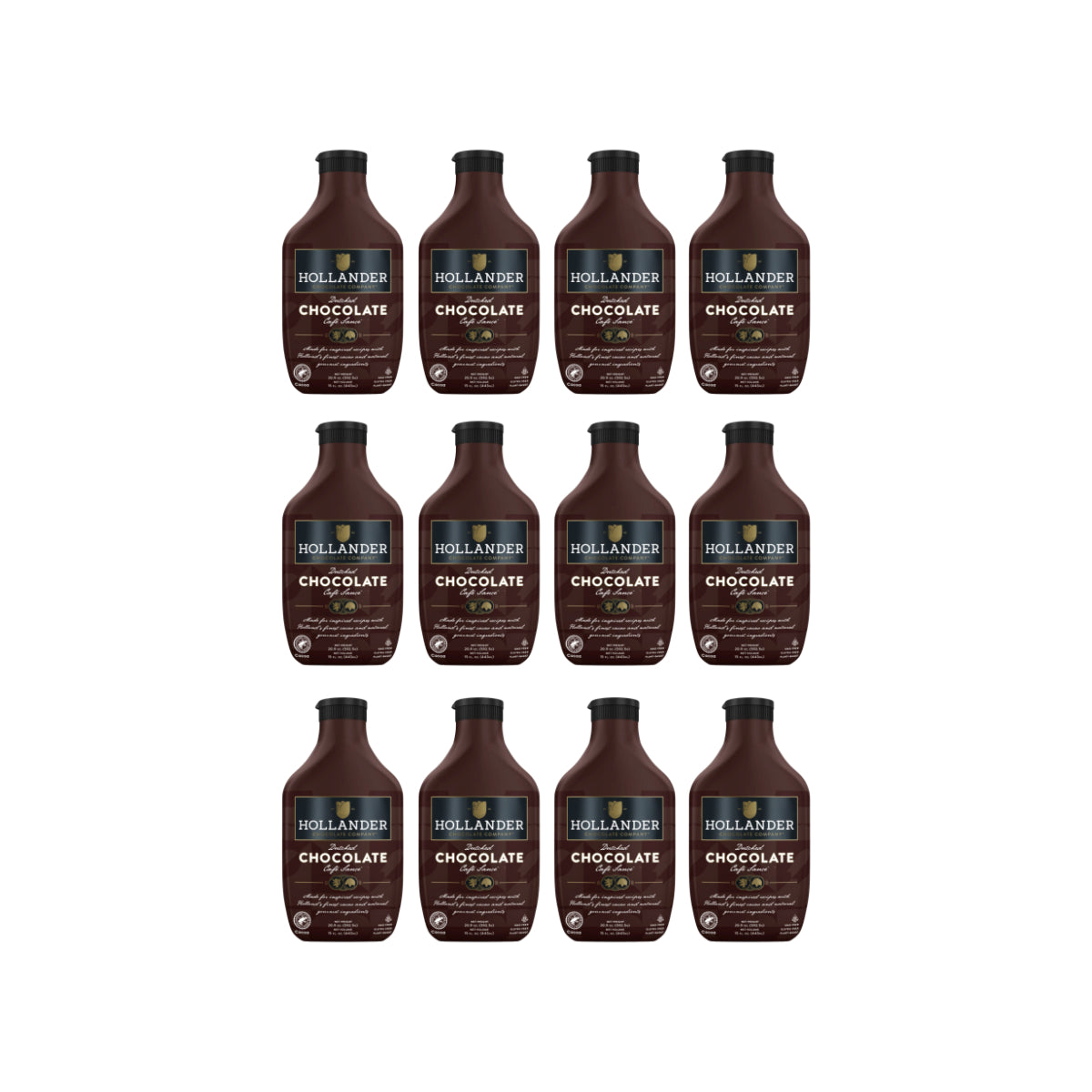 Hollander Dutched Chocolate Café Sauce - Squeeze Bottle – 12 x 15oz Bottle