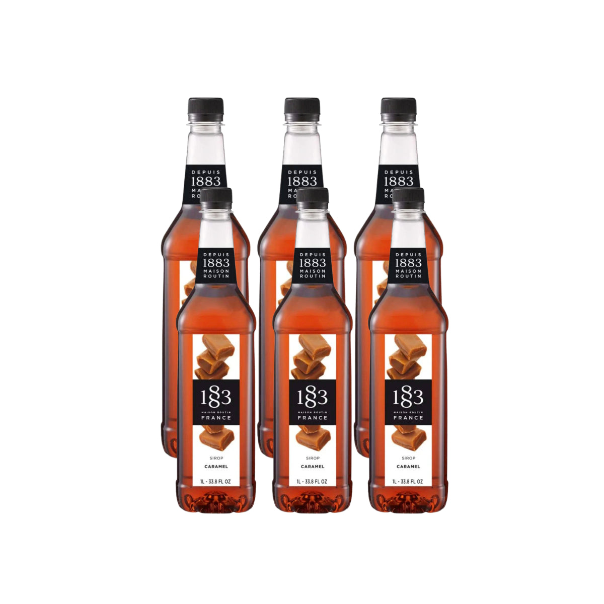 1883 Caramel Syrup (1L/33.8oz x 6 Bottles)
