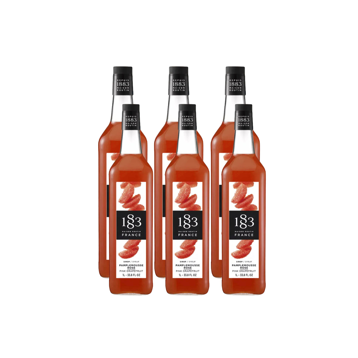 1883 Pink Grapefruit Syrup (1L/33.8oz x 6 Bottles)