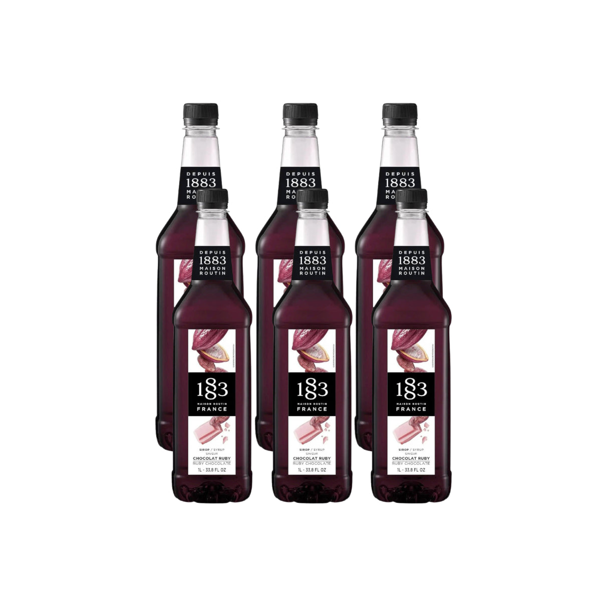 1883 Ruby Chocolate Syrup (1L/33.8oz x 6 Bottles)