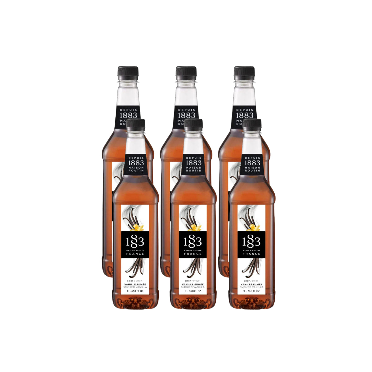 1883 Smoked Vanilla Syrup (1L/33.8oz x 6 Bottles)