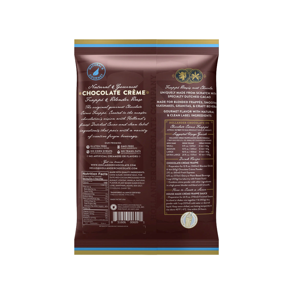 Hollander Chocolate Crème Frappe (Powder)