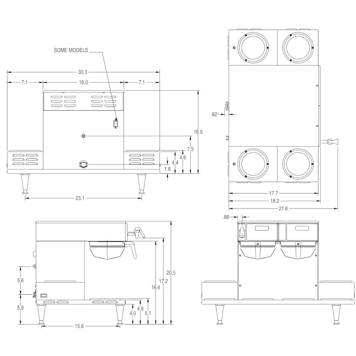 BUNN - Cafetière automatique Axiom 12 tasses avec 6 chauffe-tasses