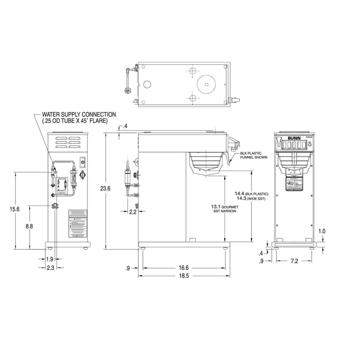 BUNN – Axiom Airpot Coffee Brewer Dual Volt w/ Gourmet Funnel