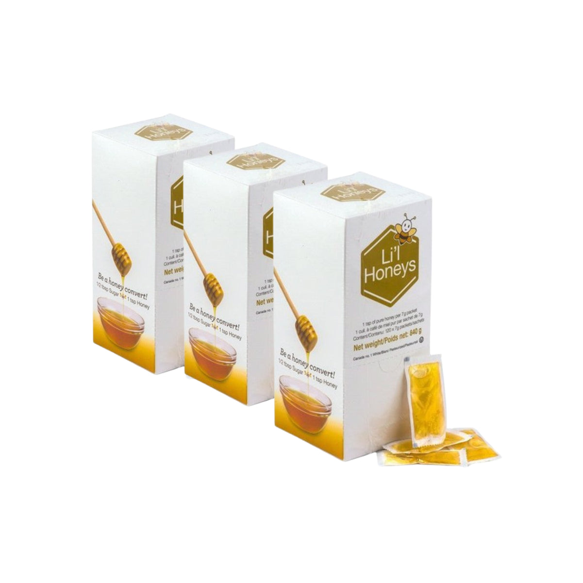 Paquet de 6 sachets de miel Bee Maid Li'l (720 x 7 g)