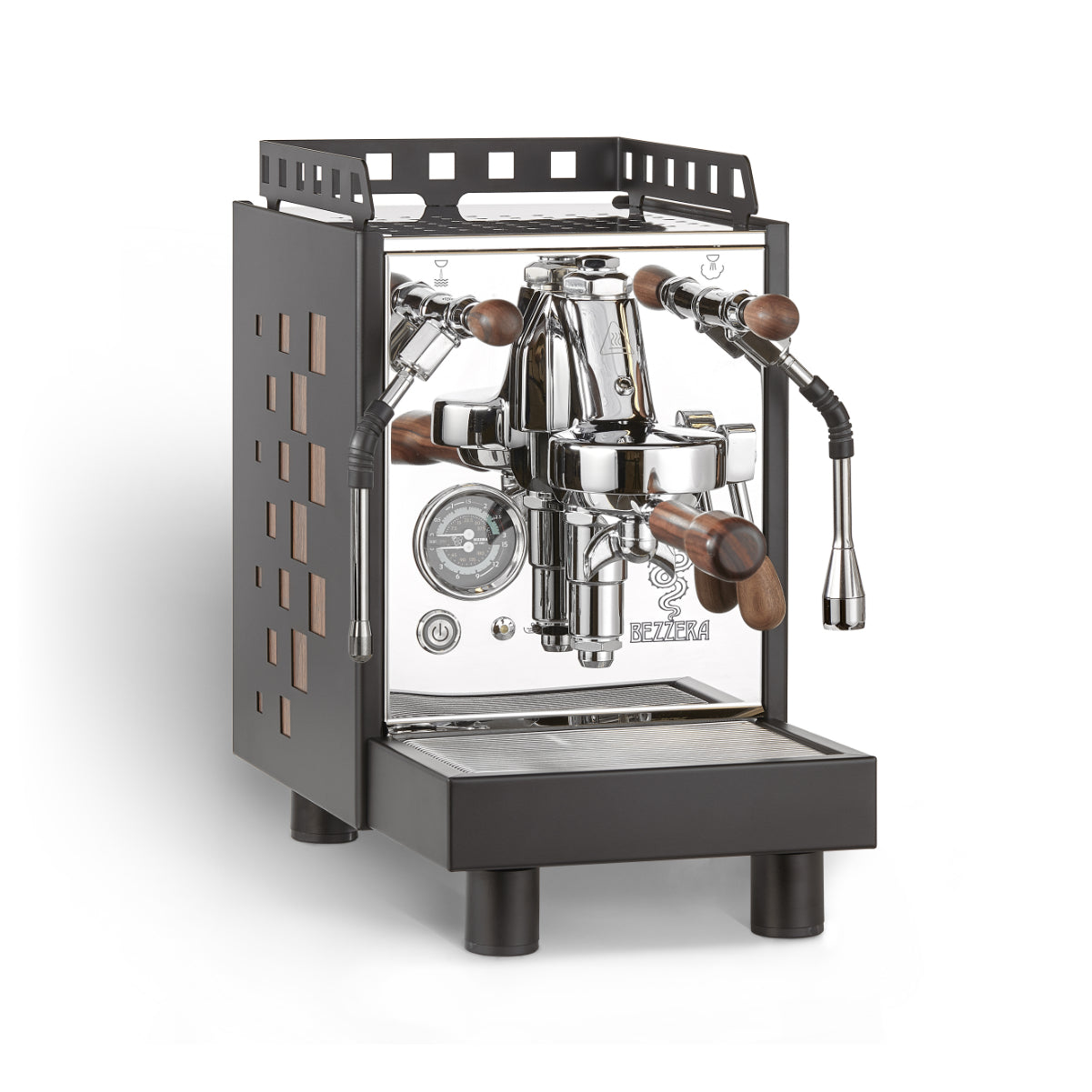 Bezzera Aria MN Semi-Automatic Espresso Machine (Black w/ wood)