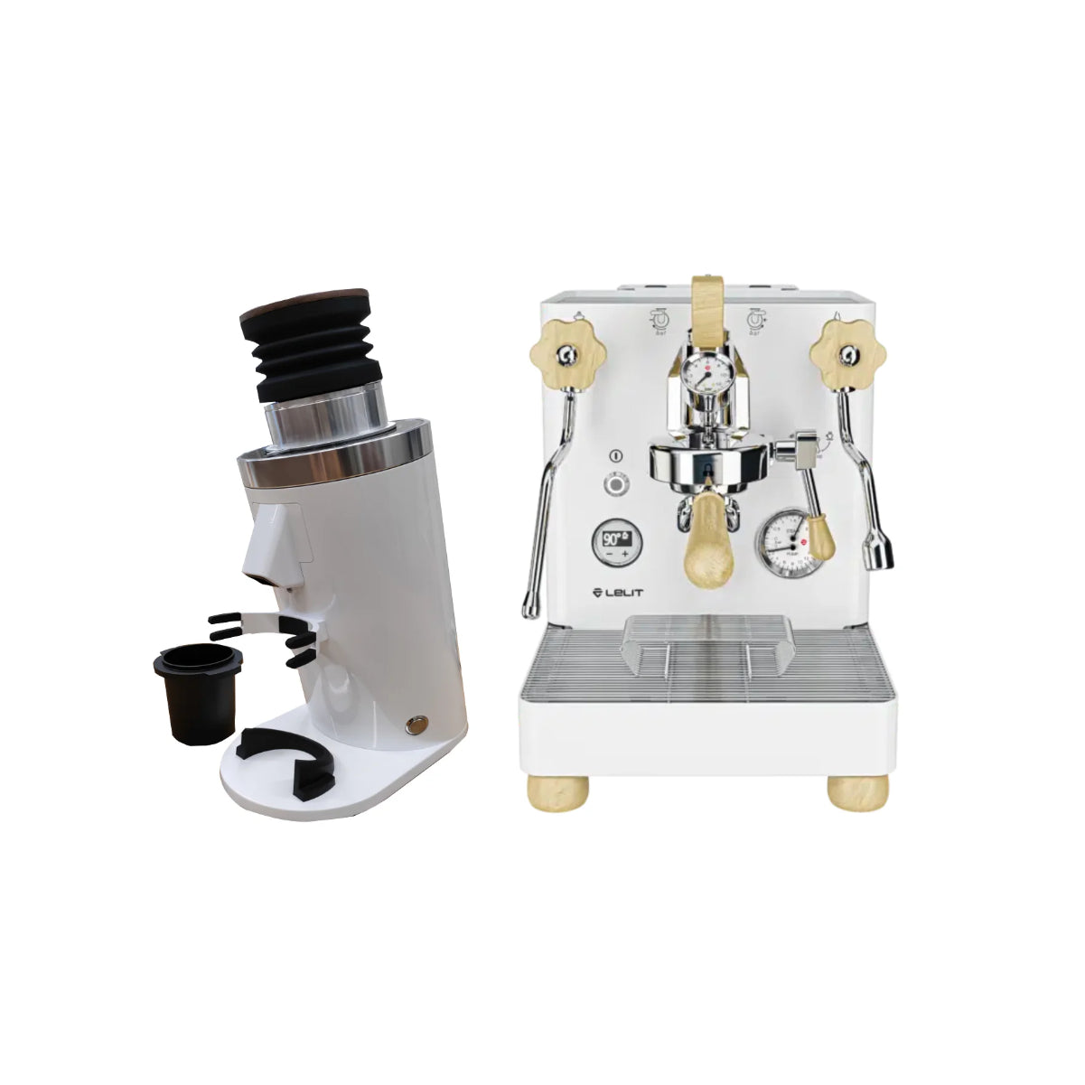 Lelit Bianca V3 Espresso Machine & DF64 Coffee Grinder (White)
