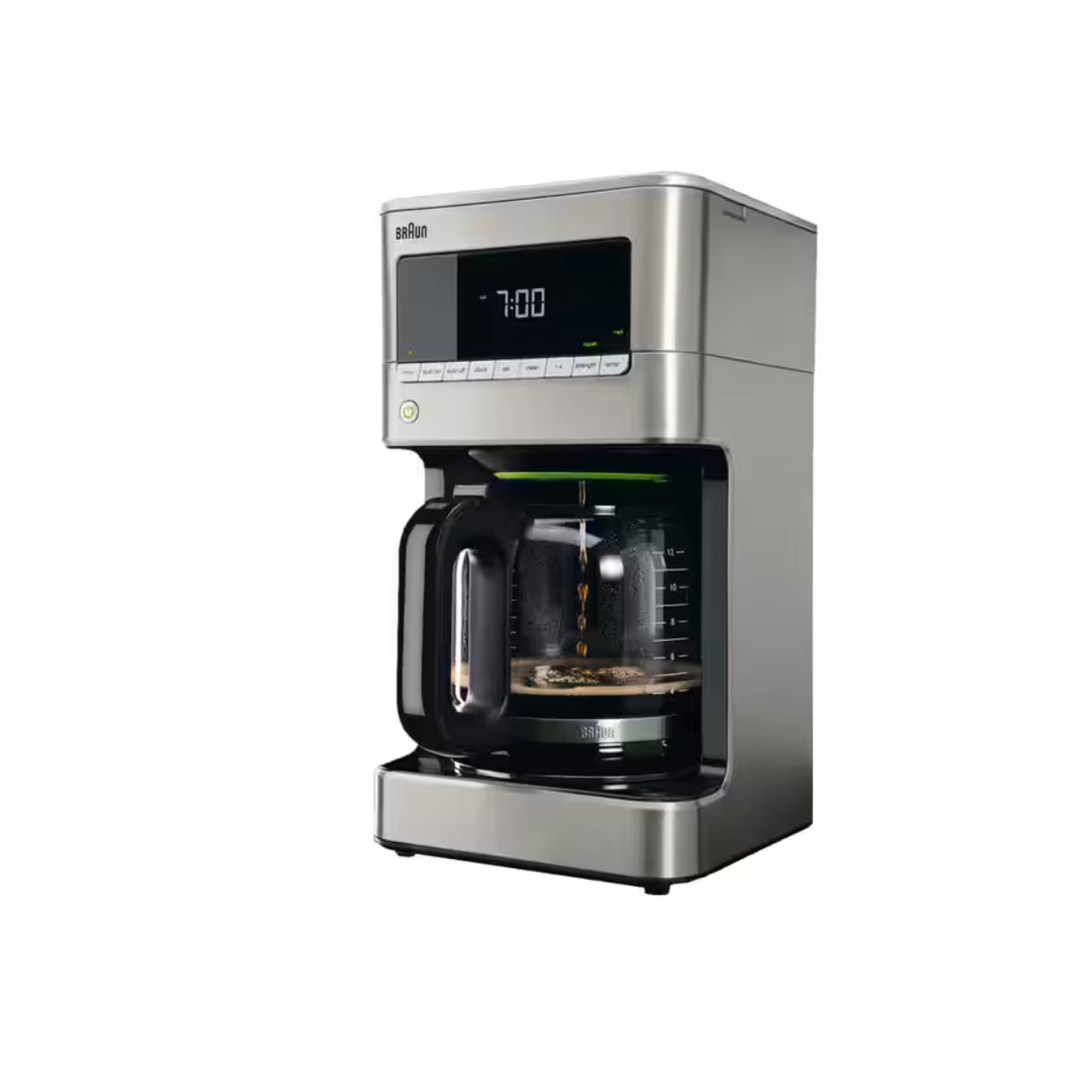 Braun BrewSense 12-Cup Digital Drip Coffee Maker with Glass Carafe (Stainless Steel) - KF7170SI
