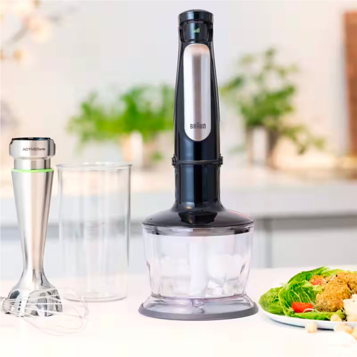 Braun MultiQuick Immersion Hand Blender (2-Cup Food Processor, Whisk, Beaker) - MQ7035