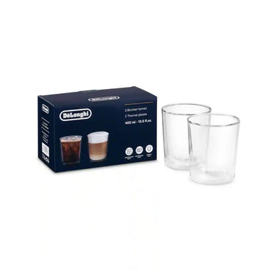 De'Longhi Double Wall Glass Coffee Cups, 13.5 oz - DLSC318