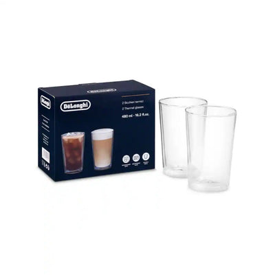 De'Longhi Double Wall Glass Coffee Cups, 16.6 oz - DLSC319