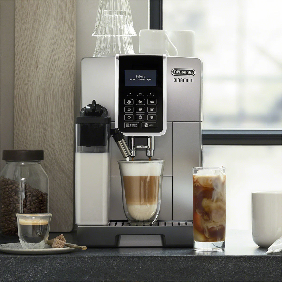De'Longhi Dinamica LatteCrema Automatic Cappuccino & Espresso Machine (Silver) - ECAM35075SI