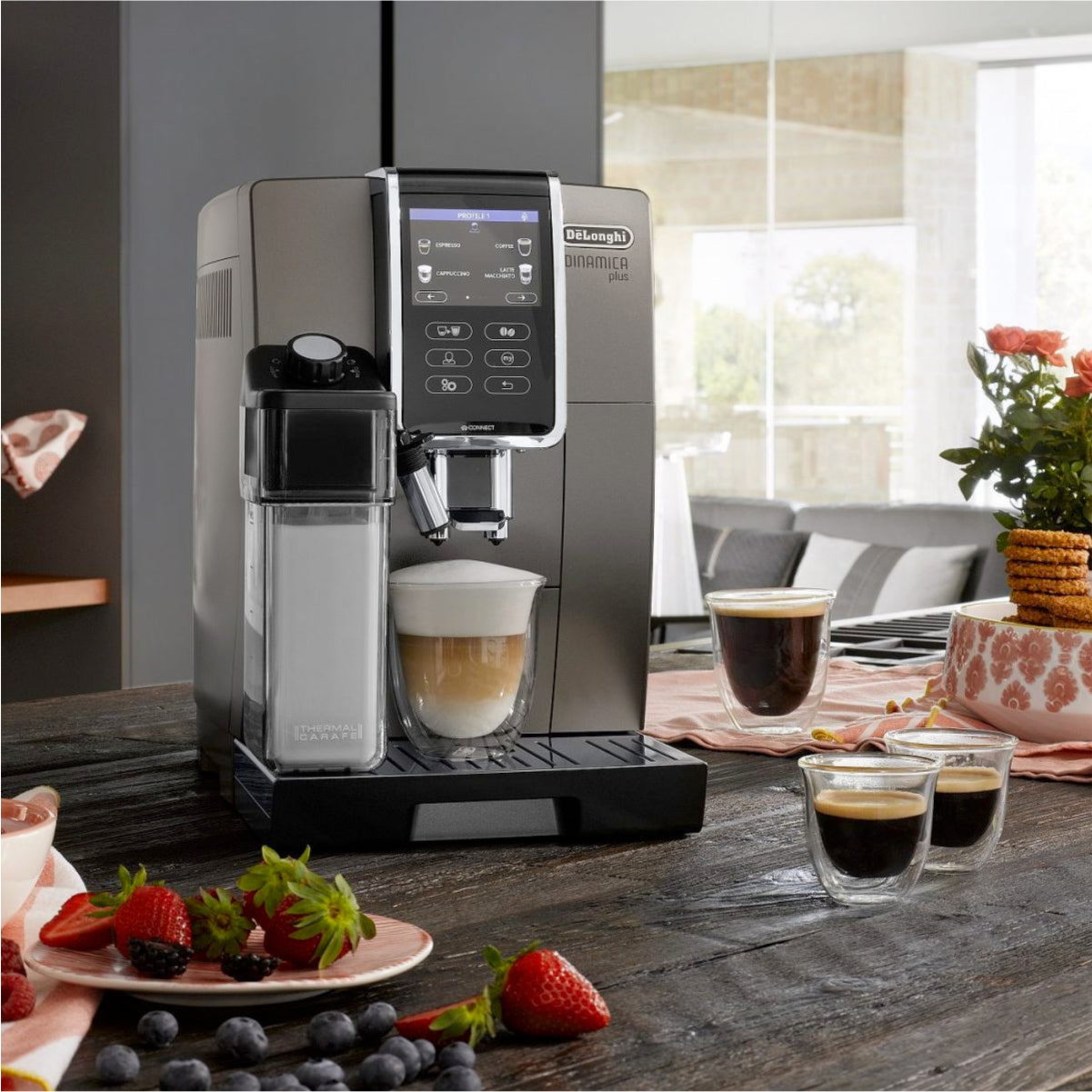 De'Longhi Dinamica PLUS Connected With LatteCrema System (Titanium) - ECAM37095TI