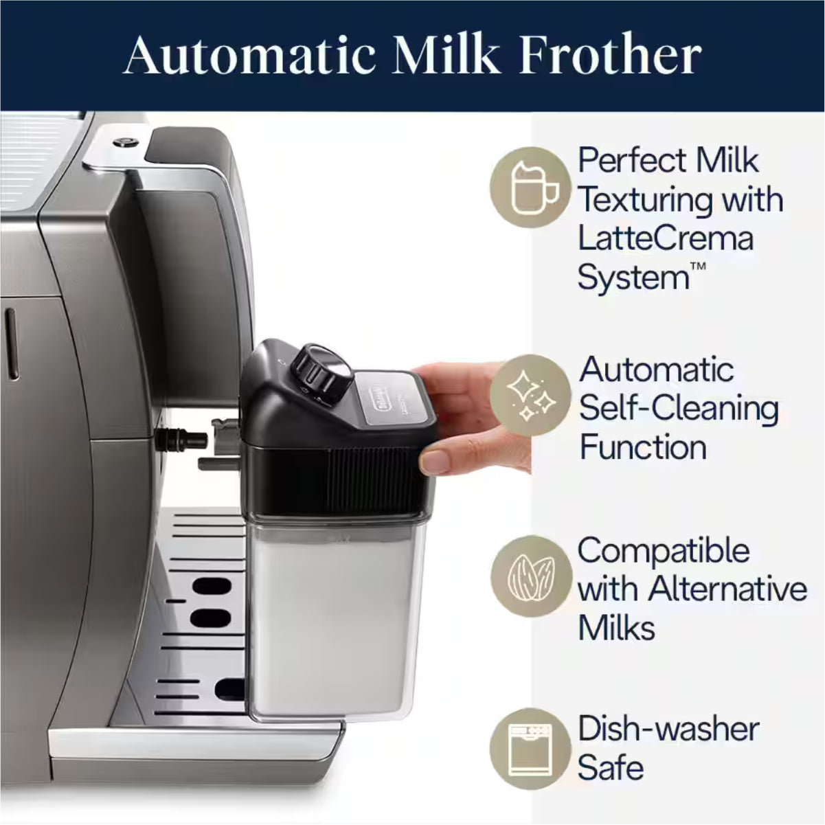 De'Longhi Dinamica PLUS Connected With LatteCrema System (Titanium) - ECAM37095TI