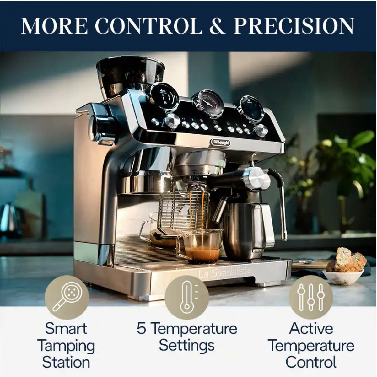 De'Longhi La Specialista Maestro Semi-Automatic Espresso Machine (Silver) - EC9665M