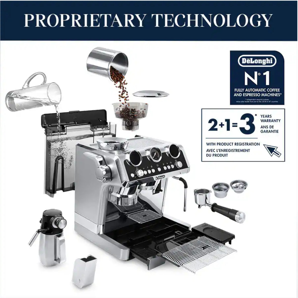 De'Longhi La Specialista Maestro Semi-Automatic Espresso Machine (Silver) - EC9665M