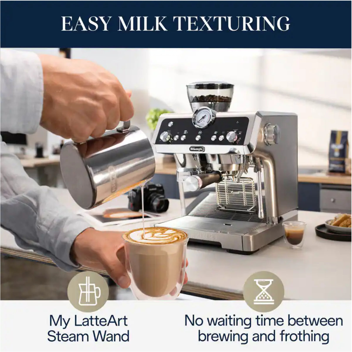 De'Longhi La Specialista Prestigio Semi-Automatic Espresso Machine (Silver) - EC9355M