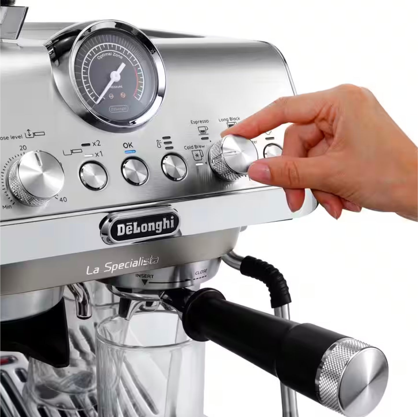 De'Longhi La Specialista Arte Evo Semi-Automatic Espresso Machine with Cold Brew (Metal) - EC9255M