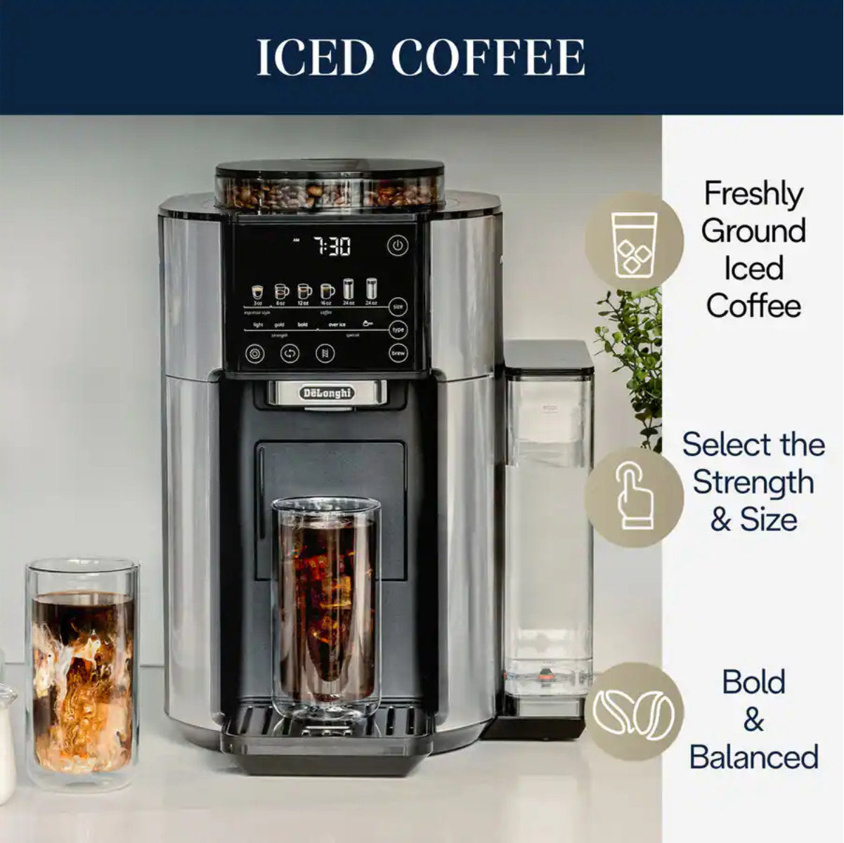 De'Longhi TrueBrew Automatic Digital Drip Coffee Machine (Stainless Steel) - CAM51025SB