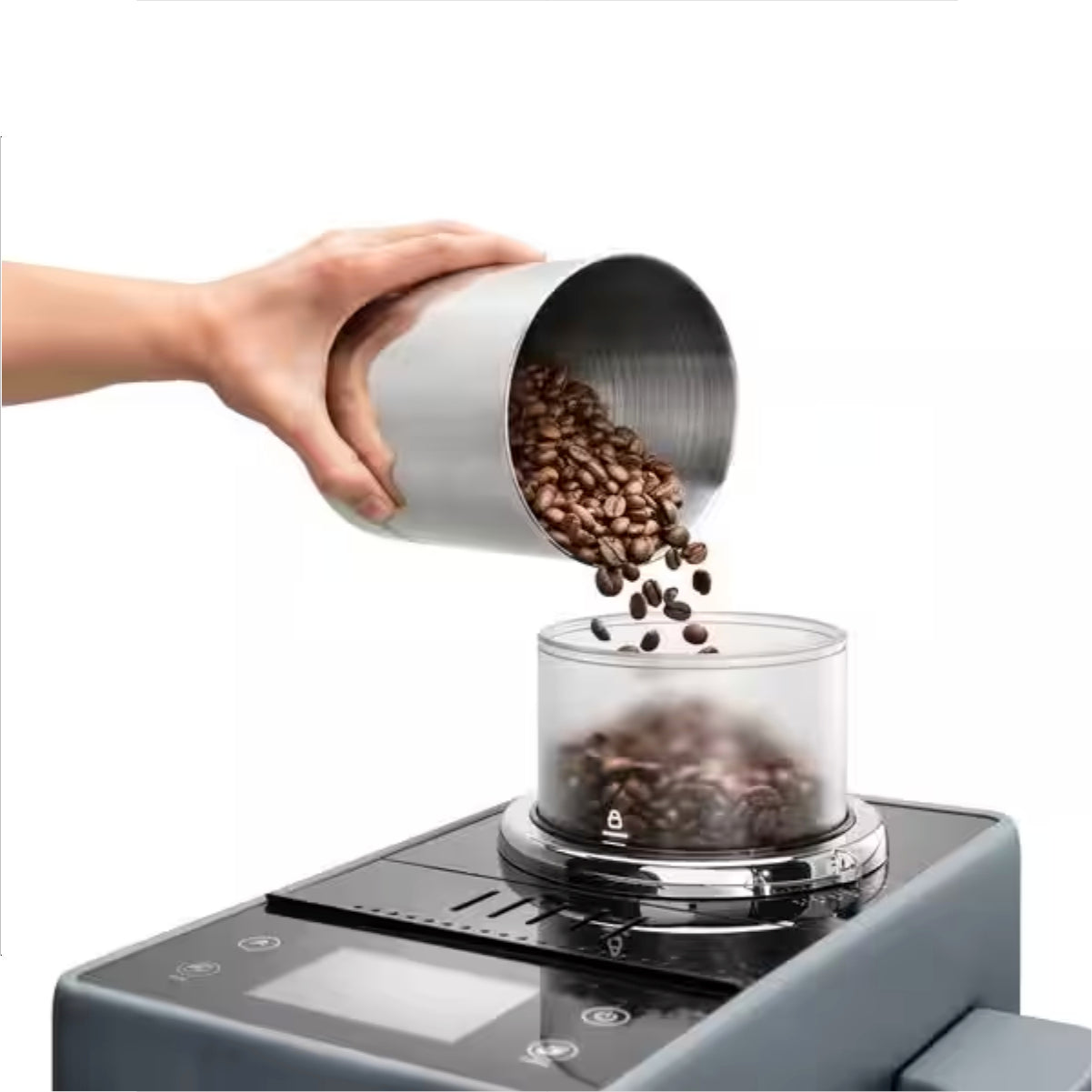 De'Longhi Rivelia Super Automatic Espresso Machine with Removable Bean Hopper And Latte Crema (EXAM44055G - Pebble Grey)