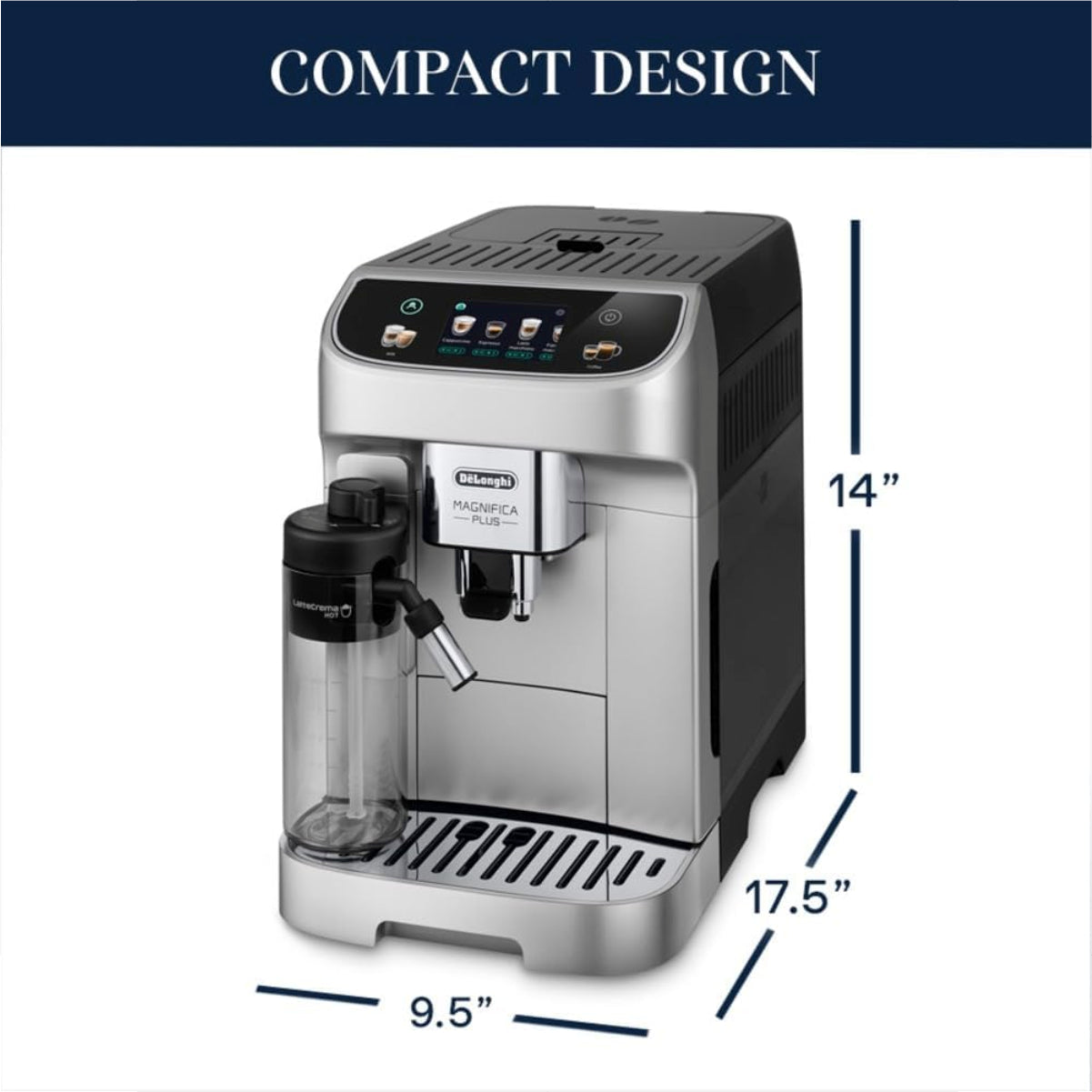 De'Longhi Magnifica Plus With LatteCrema Automatic Espresso Machine - ECAM32070SB