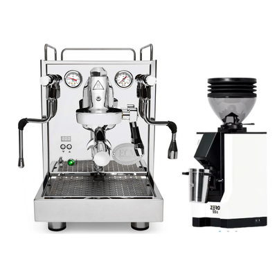 ECM Mechanika Max (Stainless) & Eureka Zero 55S (White) Espresso Machine + Grinder Bundle