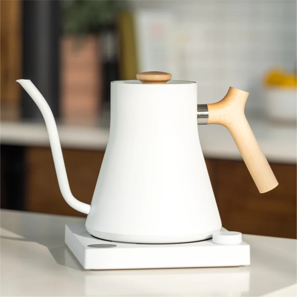 Fellow Stagg EKG Pro Electric Pour Over Kettle (Matte White + Maple)