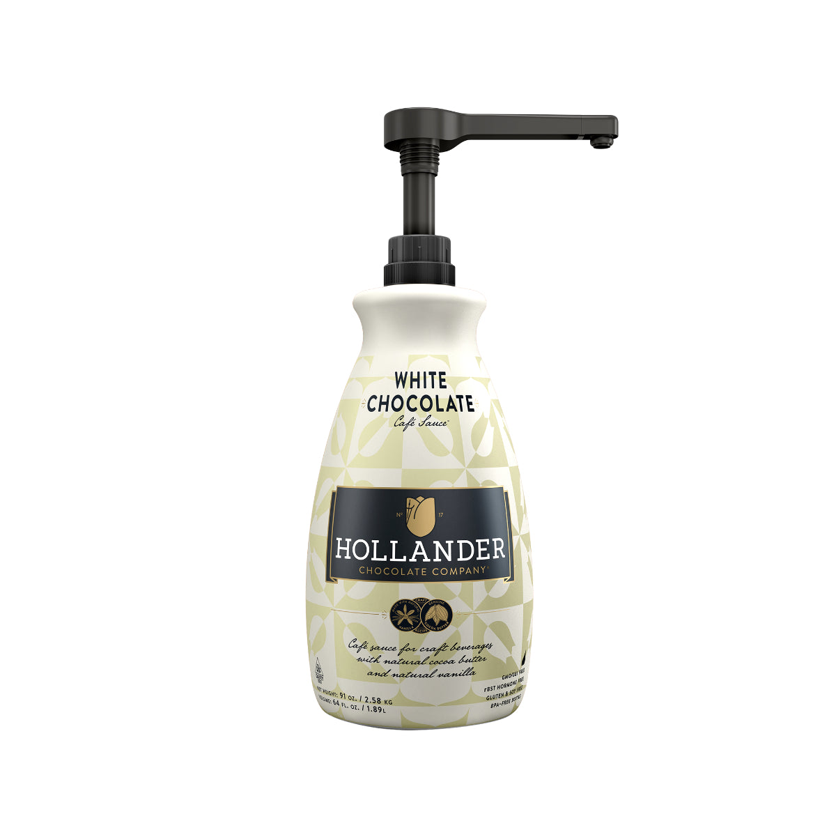 HOLLANDER White Chocolate Cafe Sauce 64oz (Pack of 6)