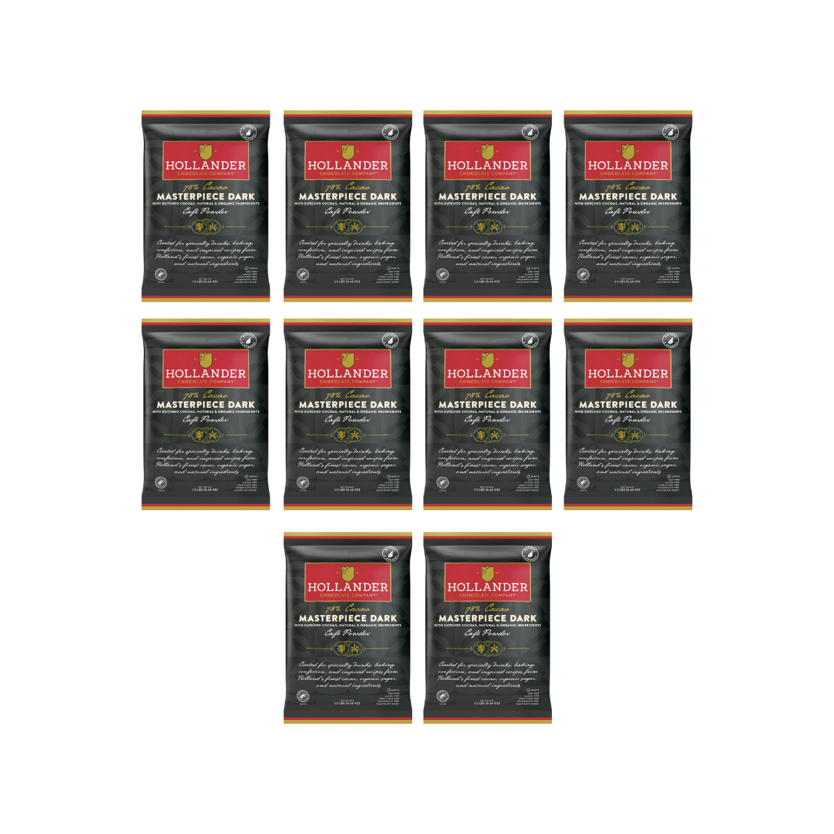 Hollander Masterpiece Base 78% Cacao – 10 x 1.5 lb Bags