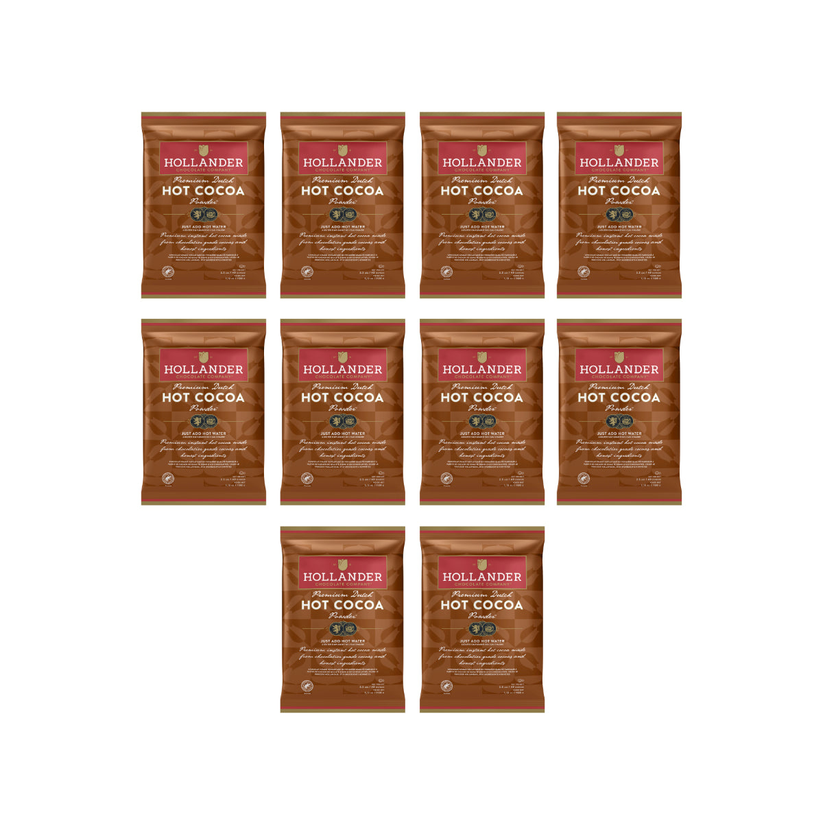 Hollander Premium Dutched Hot Cocoa – 10 x 2.5 lb Bags