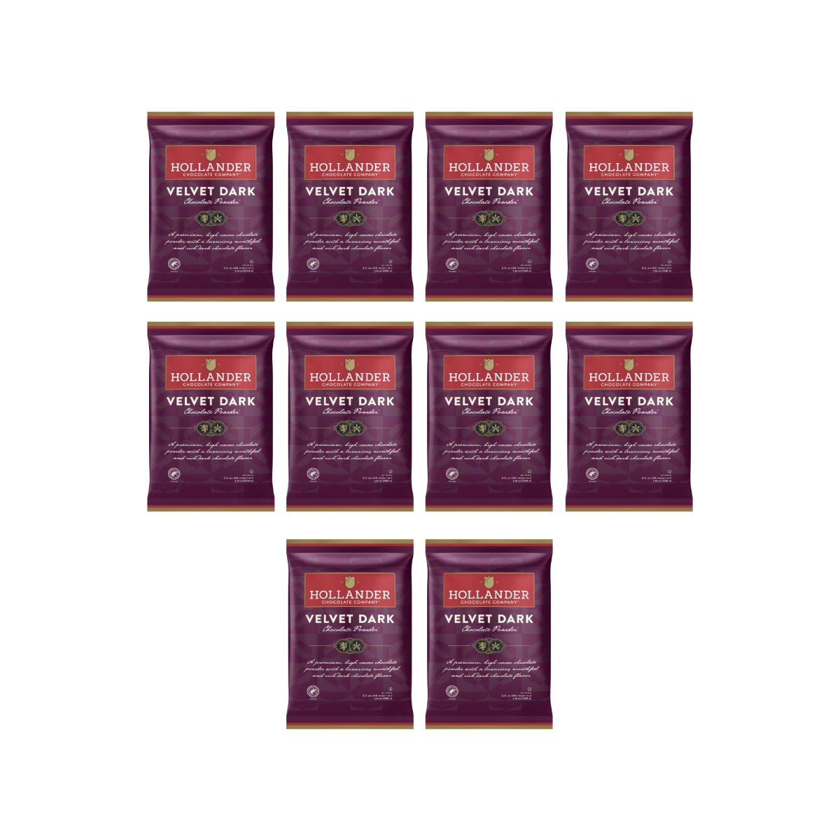 Hollander Velvet Dark Chocolate Café – 10 x 2.5 lb Bags