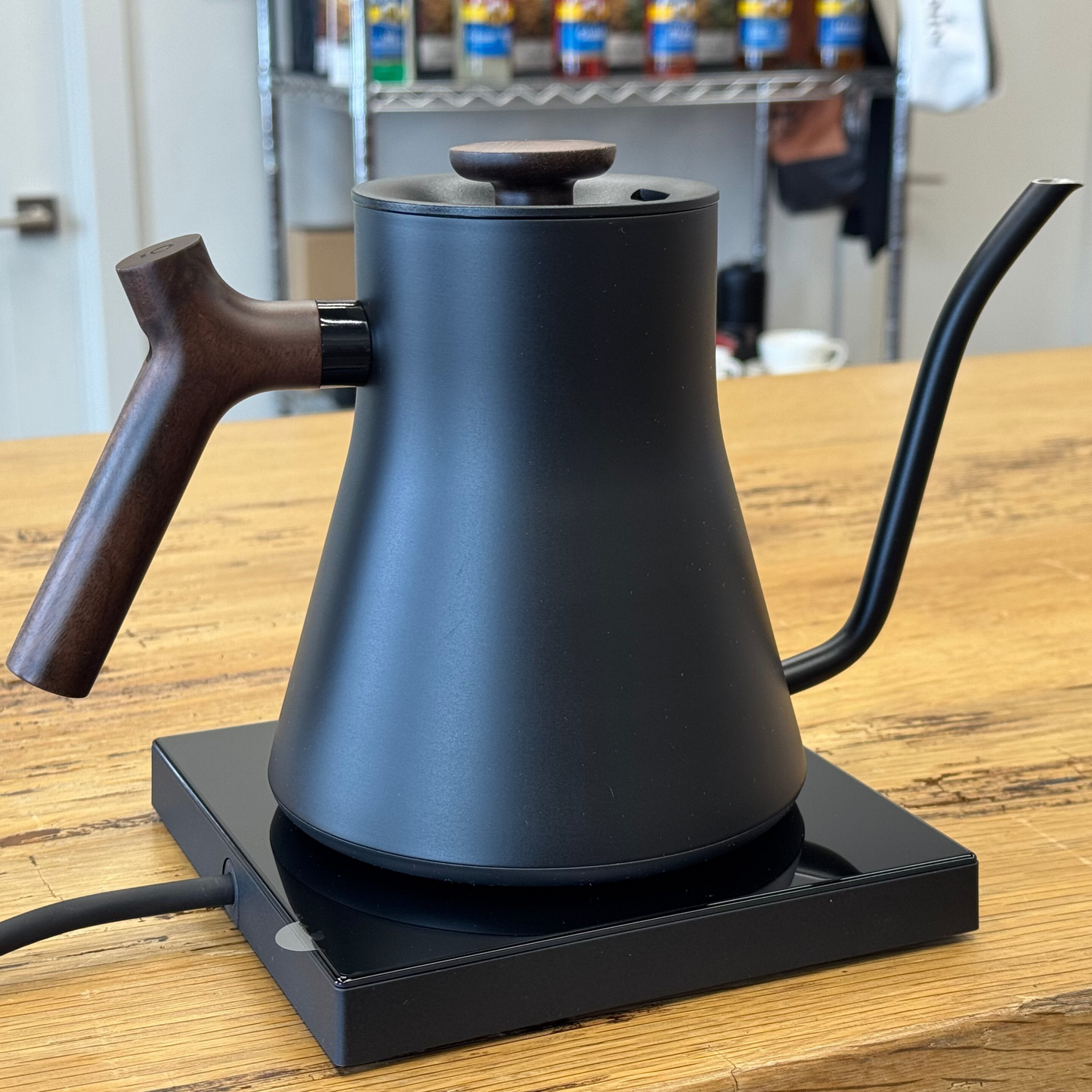 Fellow Stagg EKG Pro STUDIO Electric Pour Over Kettle Matte Black + Walnut (Open Box #54250)