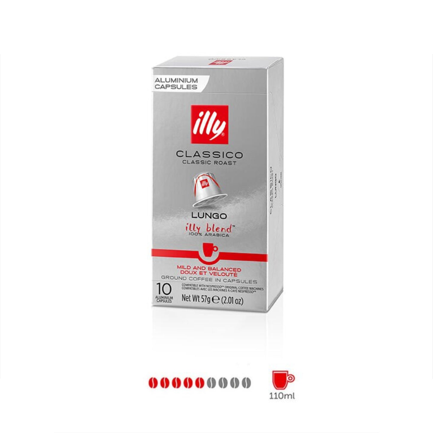 Illy Lungo Nespresso Compatible Capsules - Lungo (10 Count)