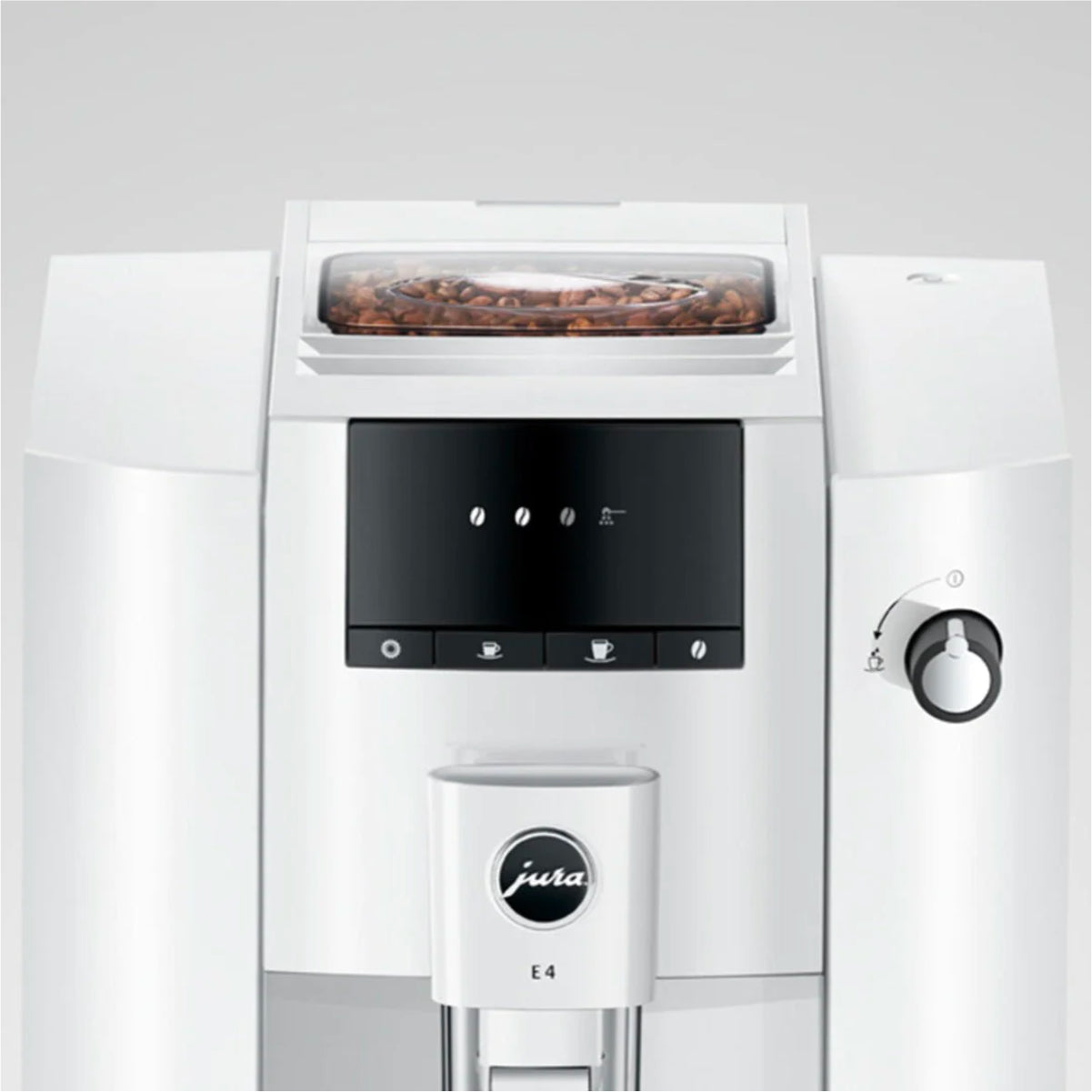 Jura E4 Automatic Espresso Machine (Piano White)