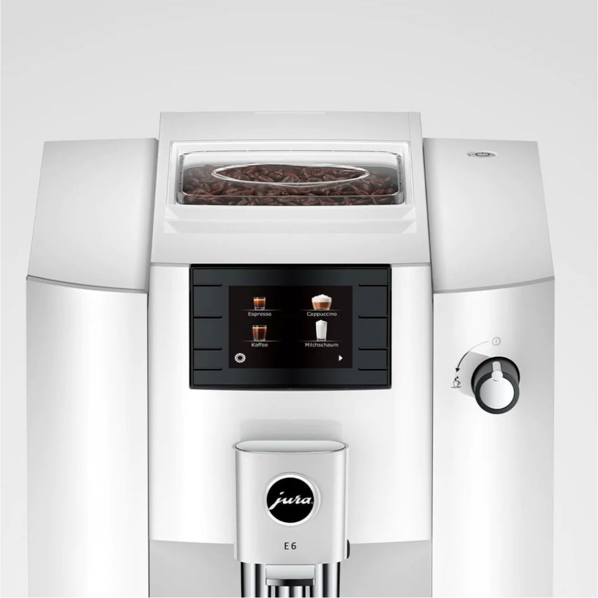 Jura E6 Automatic Espresso Machine (Piano White)