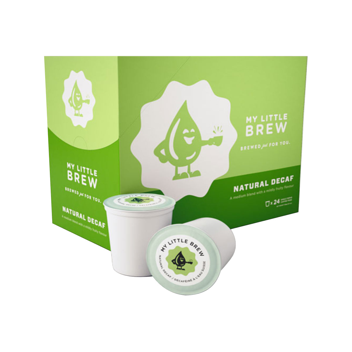 Dosettes de café décaféiné naturel à portion individuelle My Little Brew