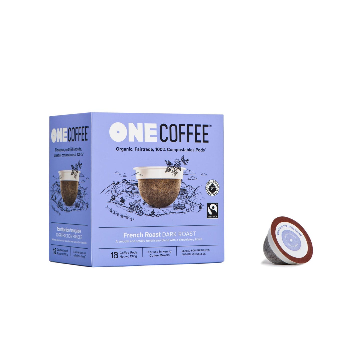 OneCoffee French Roast Single-Serve Pods Single-Serve Coffee Pods