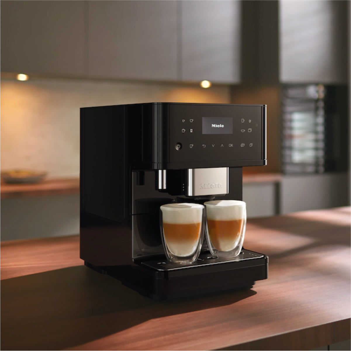 Miele CM6160 Milk Perfection Super Automatic Espresso Machine (Obsidian Black)