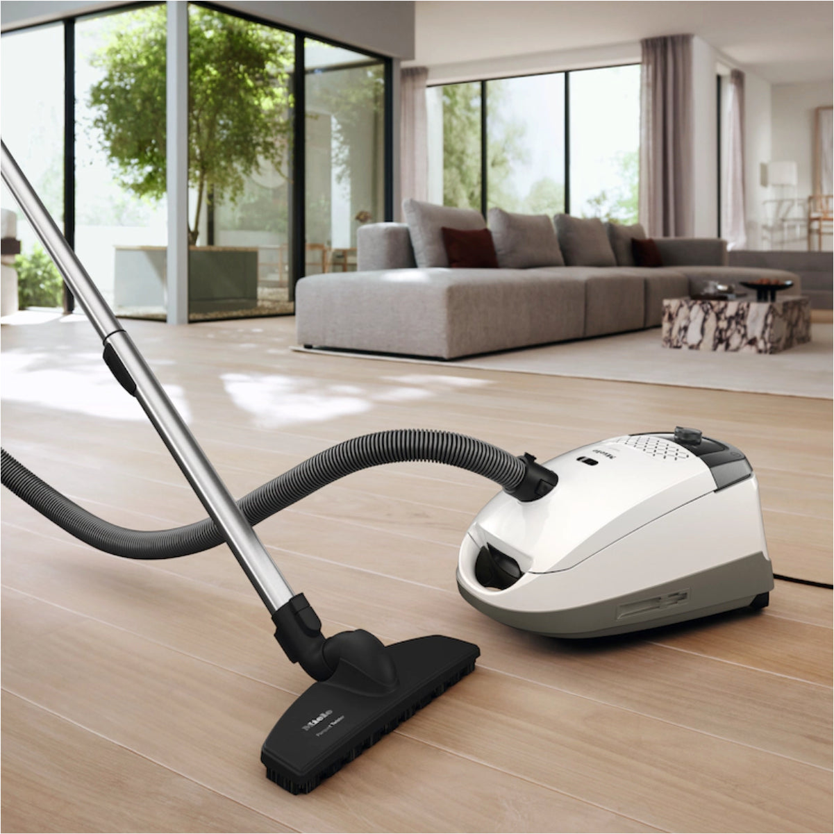 Miele Guard S1 Parquet Flex Compact Bagged Canister Vacuum Cleaner 41TRE034CDN (Brilliant White)