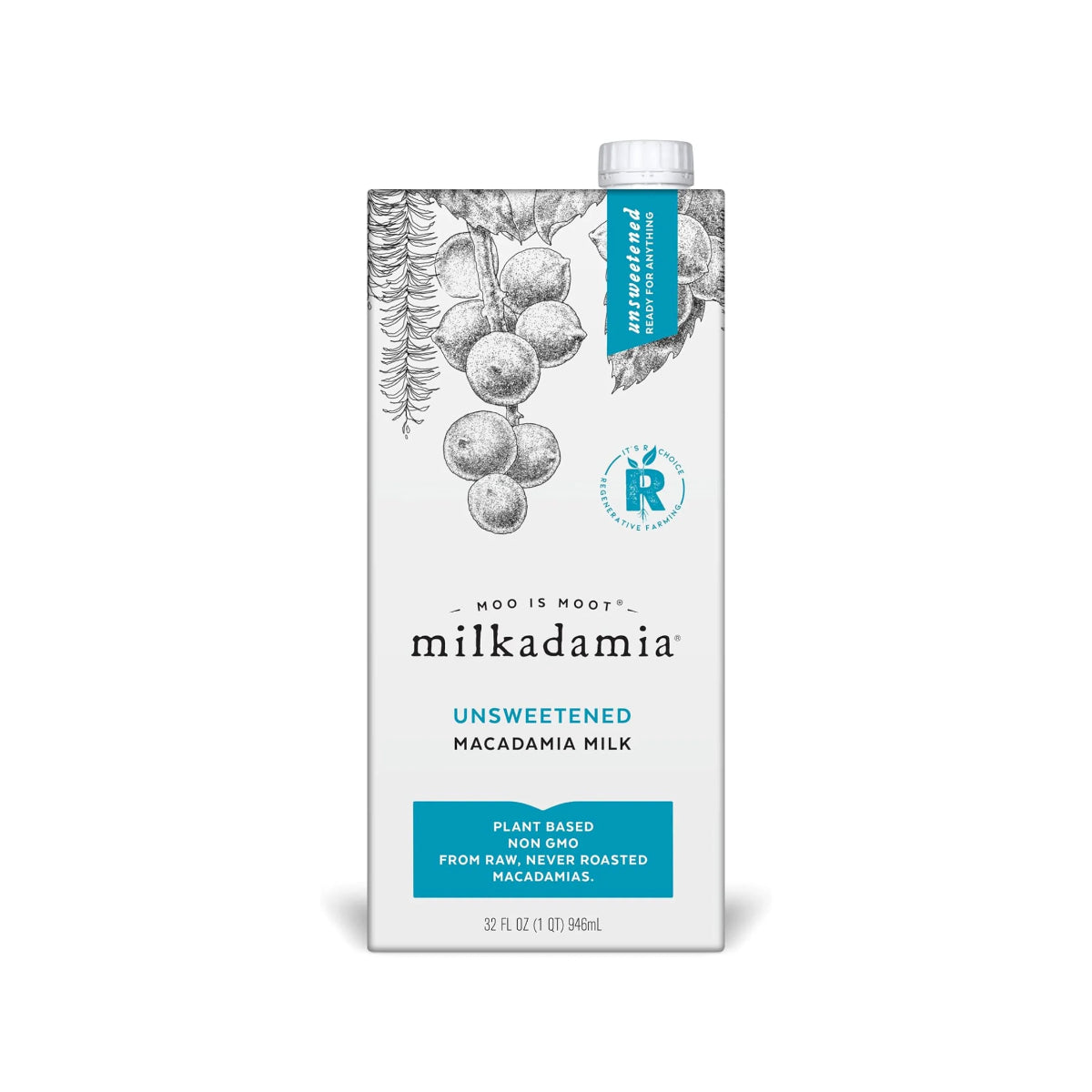 Milkadamia Unsweetened Macadamia Milk (32 fl oz / 946ml)