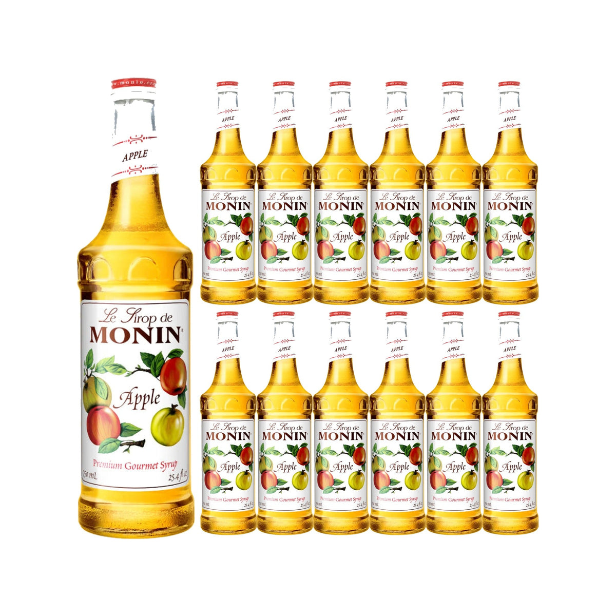 Monin Apple Syrup 750ml Glass Bottle, case of 12 bottles