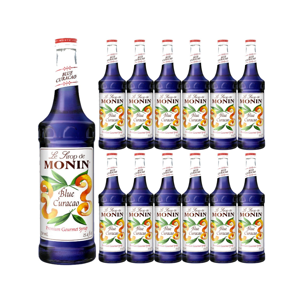 Monin Blue Curacao Syrup 750ml Glass Bottle, case of 12 bottles