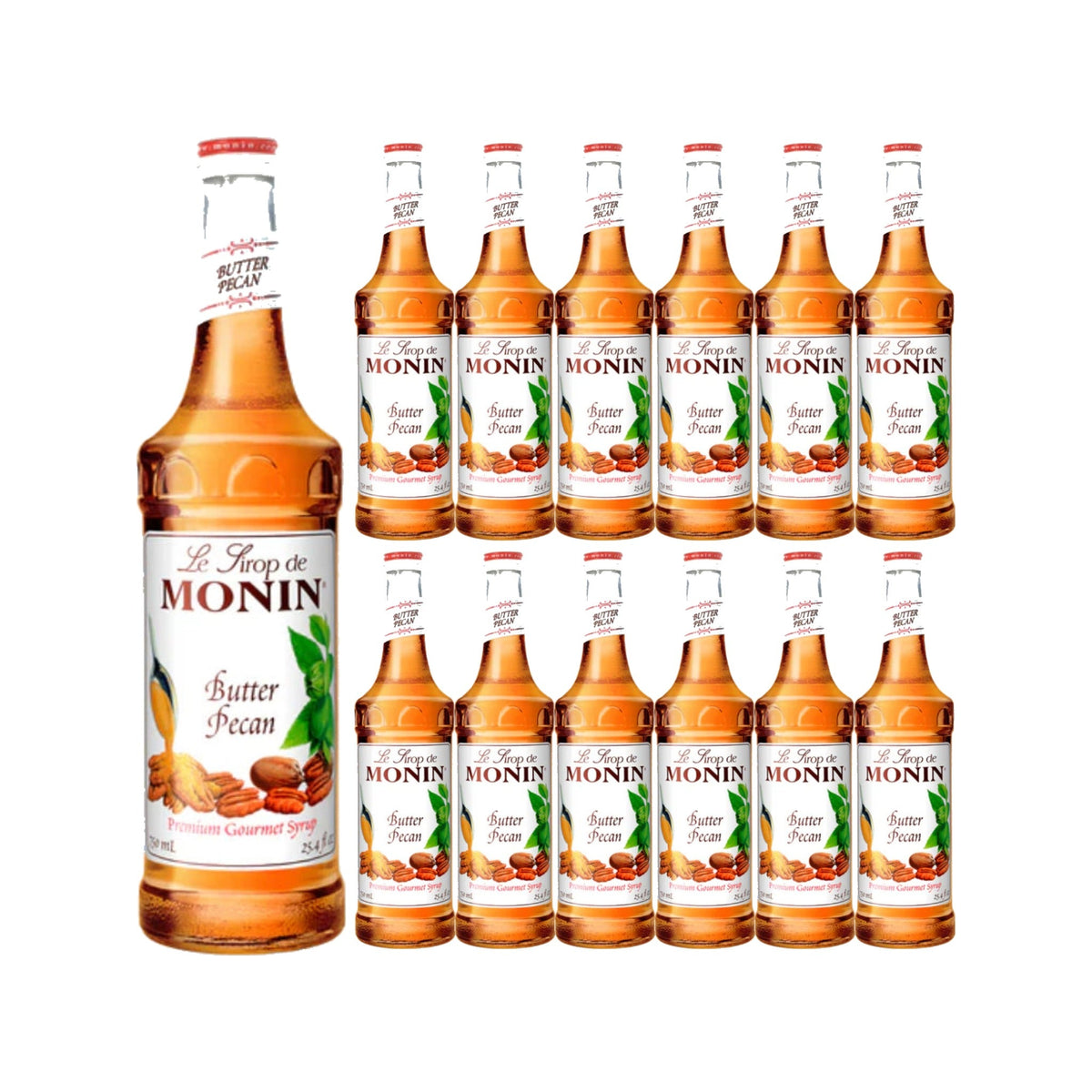Monin Butter Pecan Syrup 750ML Glass Bottle, case of 12 bottles