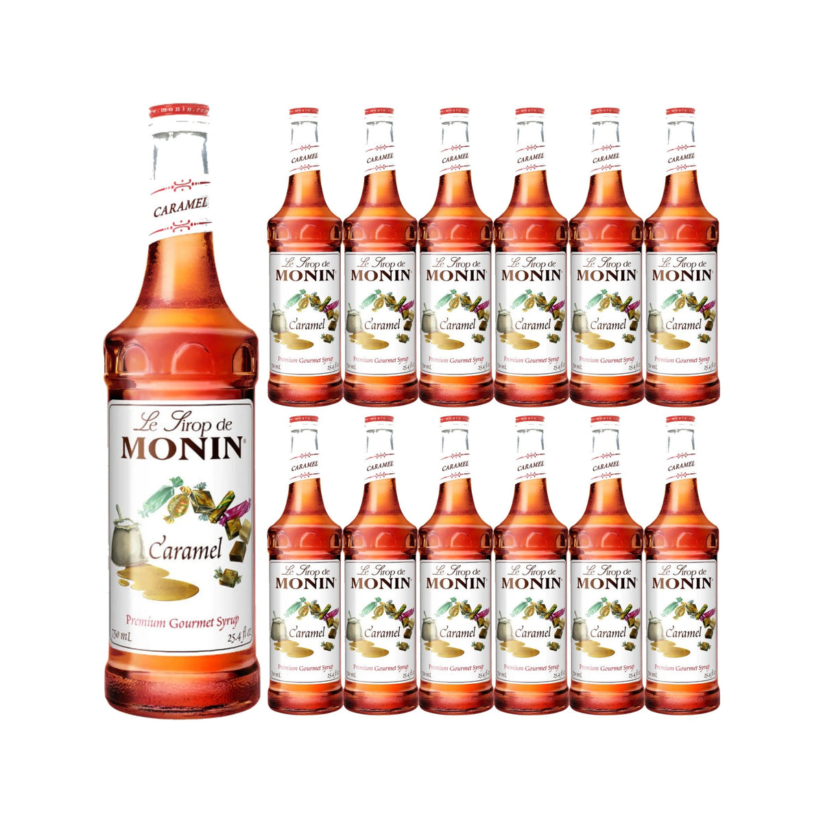 Monin Caramel Syrup 750ml Glass Bottle, case of 12 bottles