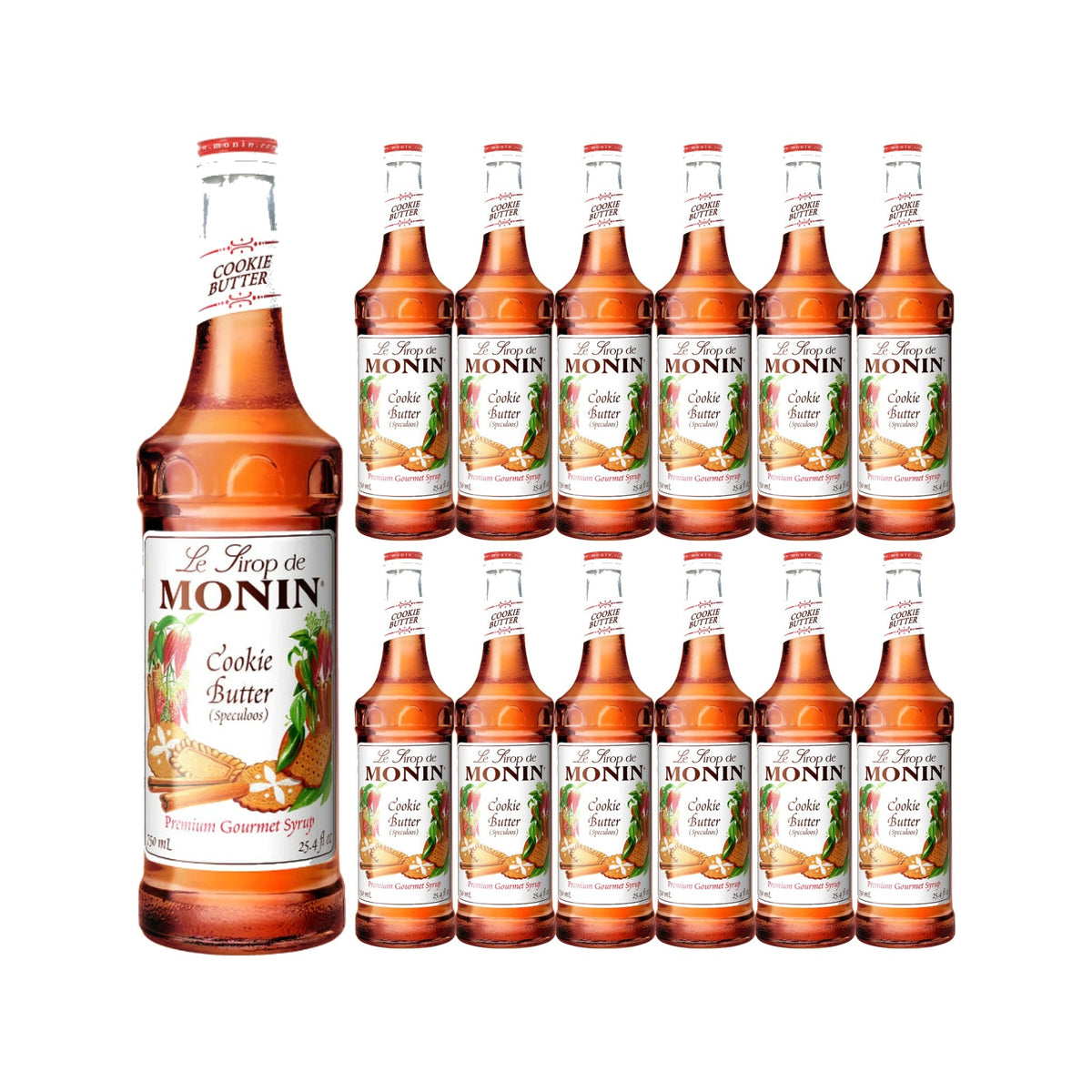 Monin Cookie Butter Syrup 750ml Glass Bottle, case of 12 bottles