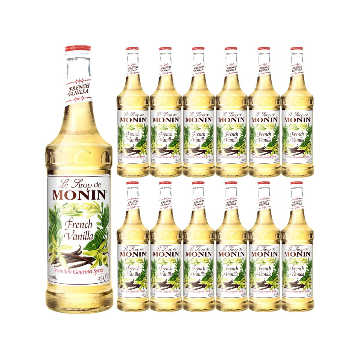Monin French Vanilla Syrup 750ml Glass Bottle, case of 12 bottles