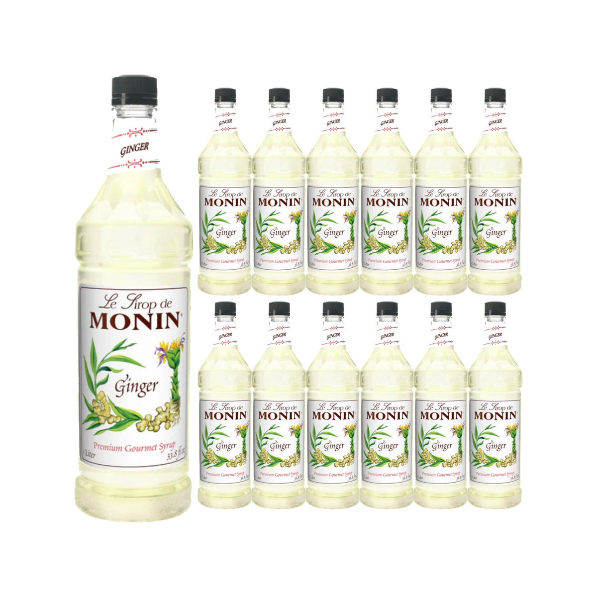 Monin Ginger Syrup 750ML Glass Bottle, case of 12 bottles
