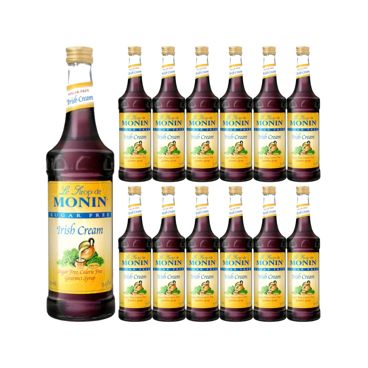 Monin Sugar Free Irish Cream Syrup 750ML Glass Bottle, case of 12 bottles