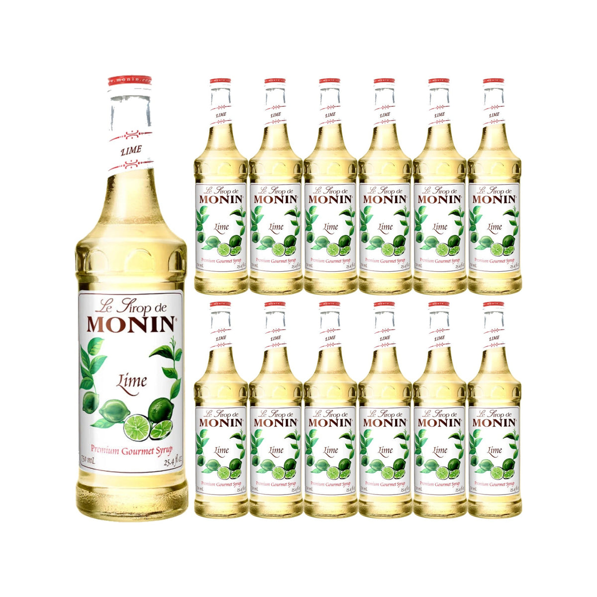 Monin Lime Syrup 750ml Glass Bottle, case of 12 bottles