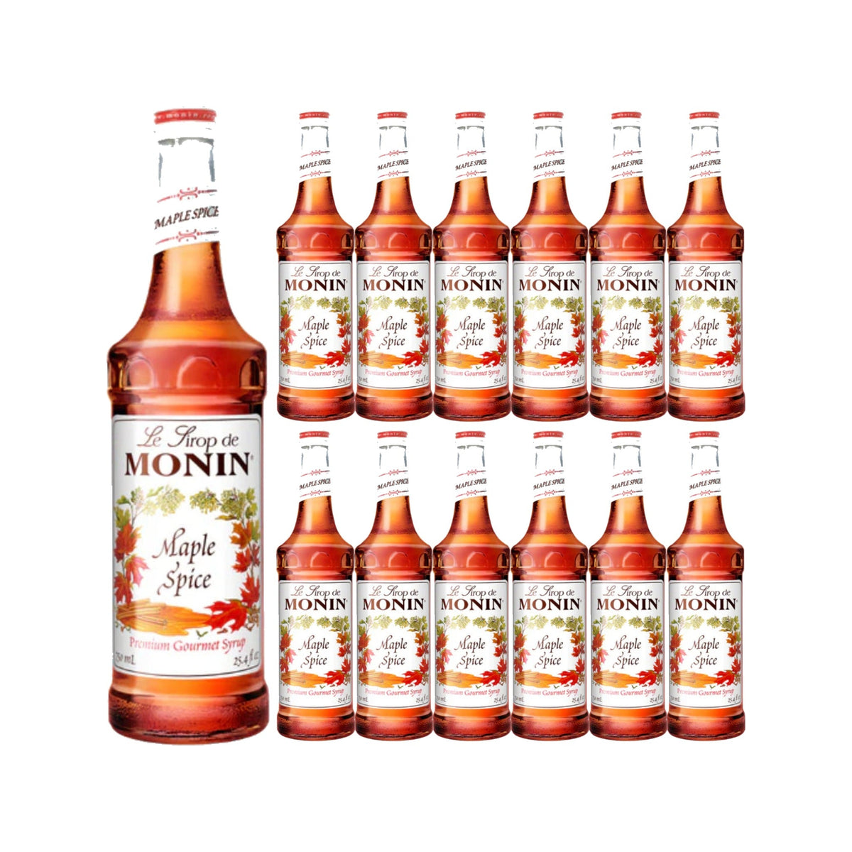 Monin Maple Spice Syrup 750 ml Glass Bottle, case of 12 bottles